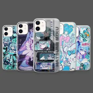 Cute Virtual Idol Anime Phone Case for iPhone 17 16 15 14 Pro Max Plus Clear Y2K Kawaii Japanese Manga Girl Aesthetic Shockproof Cover