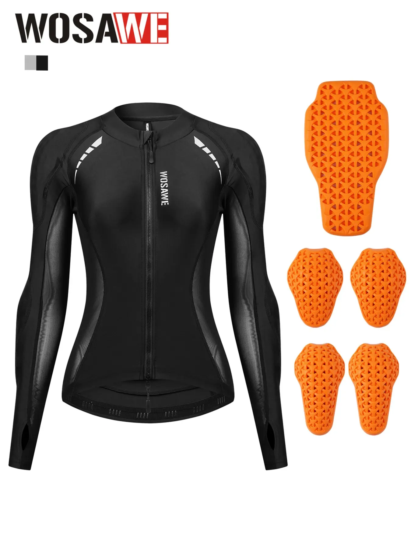 WOSAWE Women's Motorcycle Riding Airflow Suit, Biker Jacket, High Elasticity Jacket, Four-Season Shaping Soft Jacket, Light & Elastic Mesh splicing on arms and armpits, mesh lining in pad areas, breathable and quick-dry, Sports Outwear