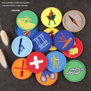 10pcs Colorful Embroidered Patches DIY for Clothes Hats Bags, Vintage Sew-on Badges for Repair or Decoration