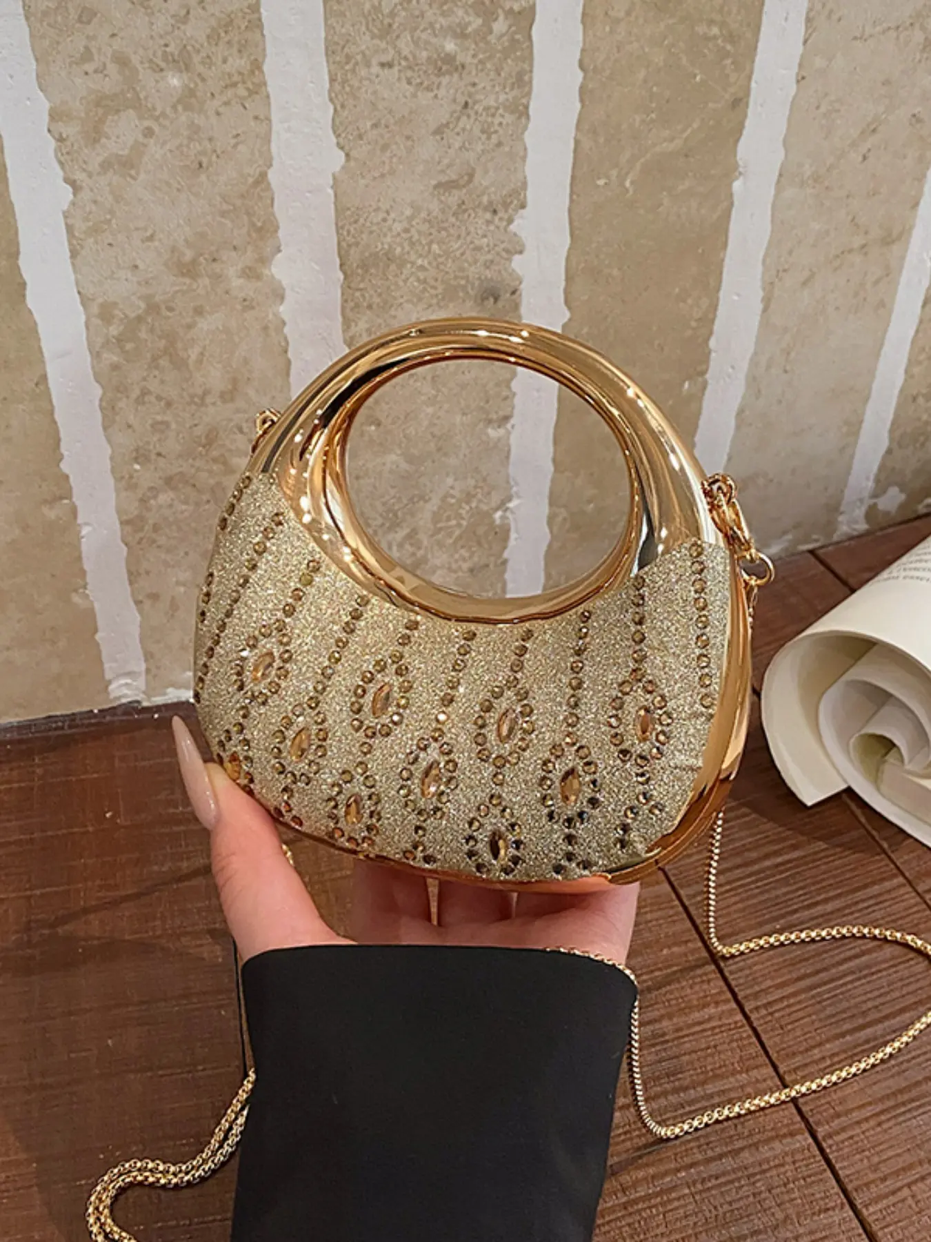 Elegant Shimmering Evening Bag, Glittery Evening Bag, Chic Party Crossbody Shoulder Bag, High-End Single Strap Evening Purse, Perfect for Gala Events, Elegant Rhinestone Bag, Bling Crossbody Bag, Elegant Bags