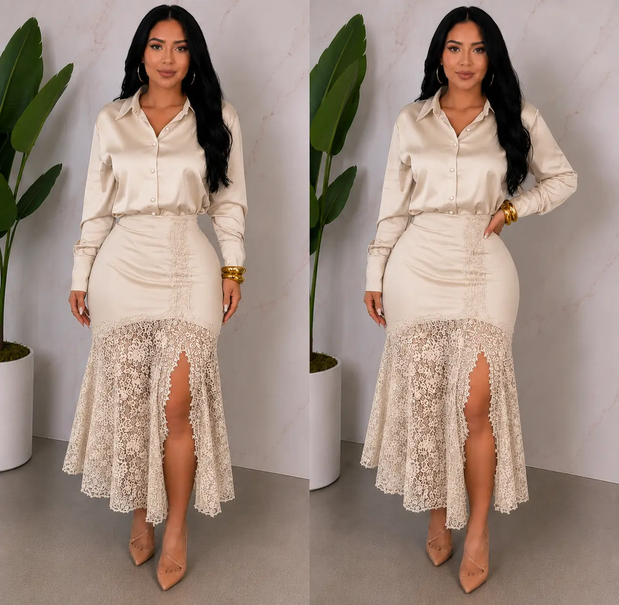 Satin Elegance Stretchy Set