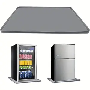 Mini Fridge Silicone Mat with Raised Edges, 24''x24''x0.5'', Prevents Water Leakage & Floor Damage, Ideal for Washers, Dryers, Mini Fridges, Kitchen Mat