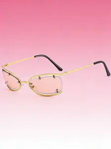 Frameless Hollow Classic Oval Sunglasses Y2K Style, Uv400 Protection, Casual All-Season Eyewear, Perfect for Parties & Travel