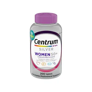 Silver Women's Multivitamin for Women 50 Plus, Multivitamin/Multimineral Supplement with Vitamin D3, B Vitamins, Non-GMO Ingredients, Supports Memory and Cognition in Older Adults - 200 Ct