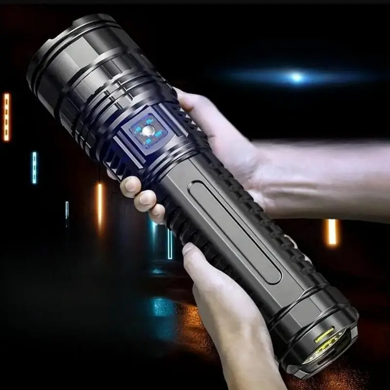 Rechargeable LED Light, High-Power Flashlight, 5 Modes Adjustable Tactical Lantern, Long-Range Beam, Portable Outdoor Camping Torch