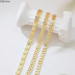 18K Gold Plated Cuban Link Jewelry, thick woven chain bracelet & anklet. Bold trendy design, versatile statement accessories for daily wear and party looks