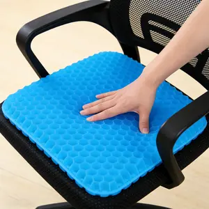 Gel Seat Cushion, Chair Cushion 18 X 17 X 1.5 in for Seat Cushion for Desk, Sciatica Pain Relief Pillow for Car Seat Cushion and Office Chair Cushion