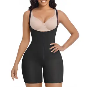 SHAPERX  #Livestream Open Bust Seamless Shapewear Zone Sculpt Strong Tummy Control Bodysuit Crotch Zipper for Easy Bathroom Trips