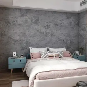 40*300(15*118in)1 roll of industrial weathered concrete wallpaper peeling and sticking modern cement contact paper self-adhesive vinyl movable grey wallpaper roll for bedroom, bathroom and kitchen Peel And Stick Wallpaper Designs