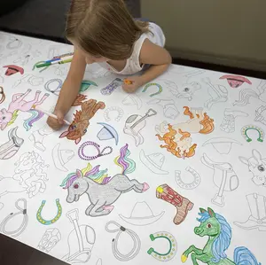 Horses Table Size Coloring Sheet