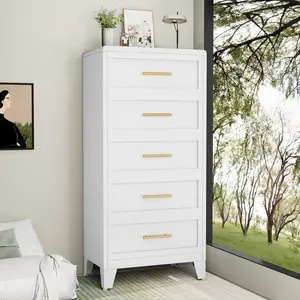 Metal Dresser Tall Narrow Dresser for Bedroom Chest, 53.46" H Drawer Chest, Closet Dressers & Chests of Drawers for Living Room, Hallway