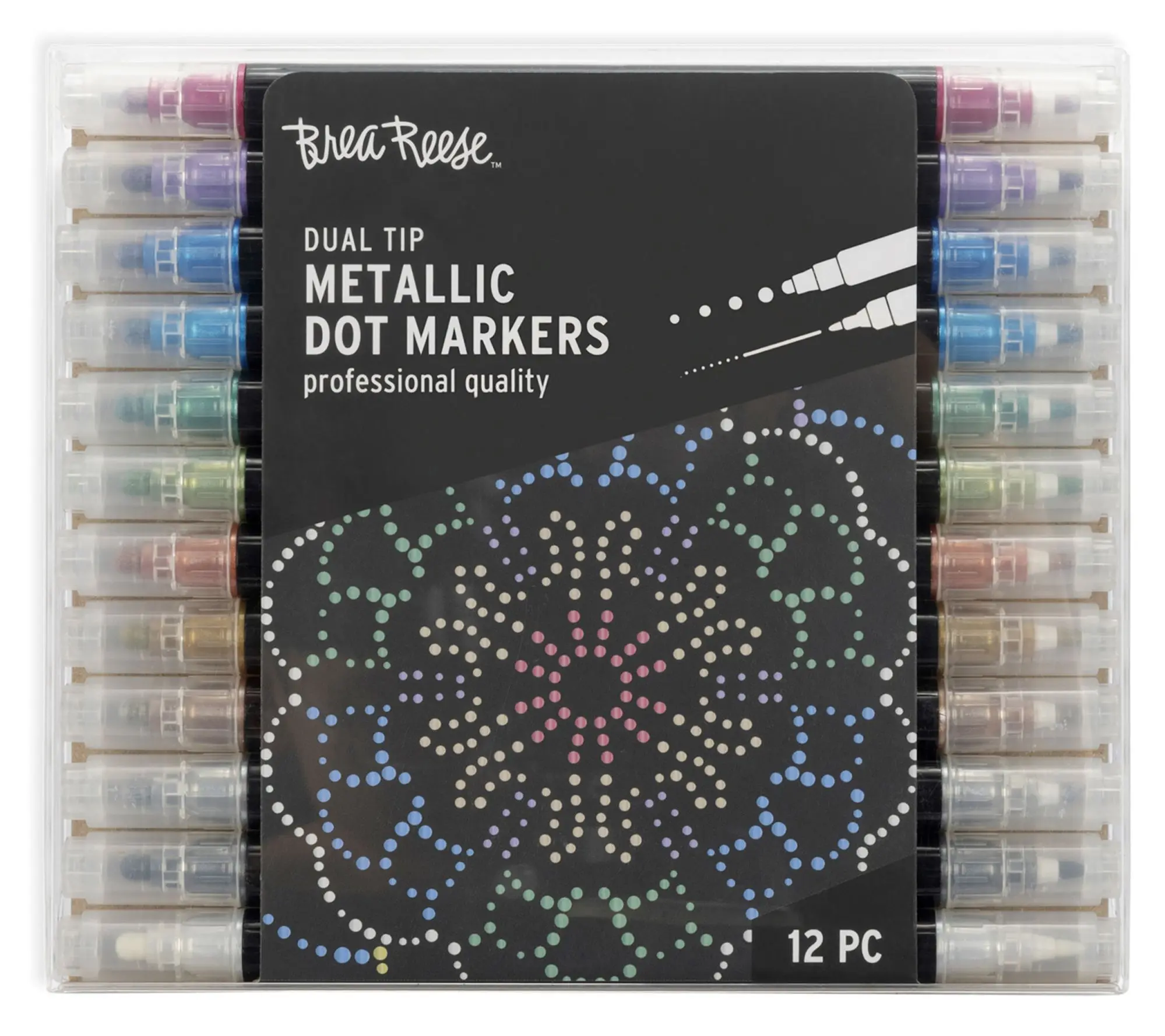 Brea Reese Dual Tip Markers 12pc - Dot Metallic