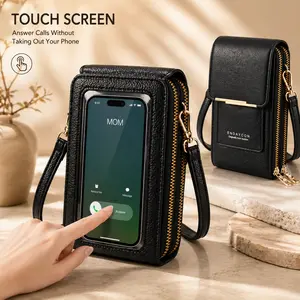 2026 Trendy Minimalist Elegant Women's Touchscreen Crossbody Phone Wallet - Multi-Card Slots & Coin Pouch | Adjustable Strap Water-Resistant | Shopping/Travel Multiple Colors Must-Have, Stylish Accessories, Womens Gifts