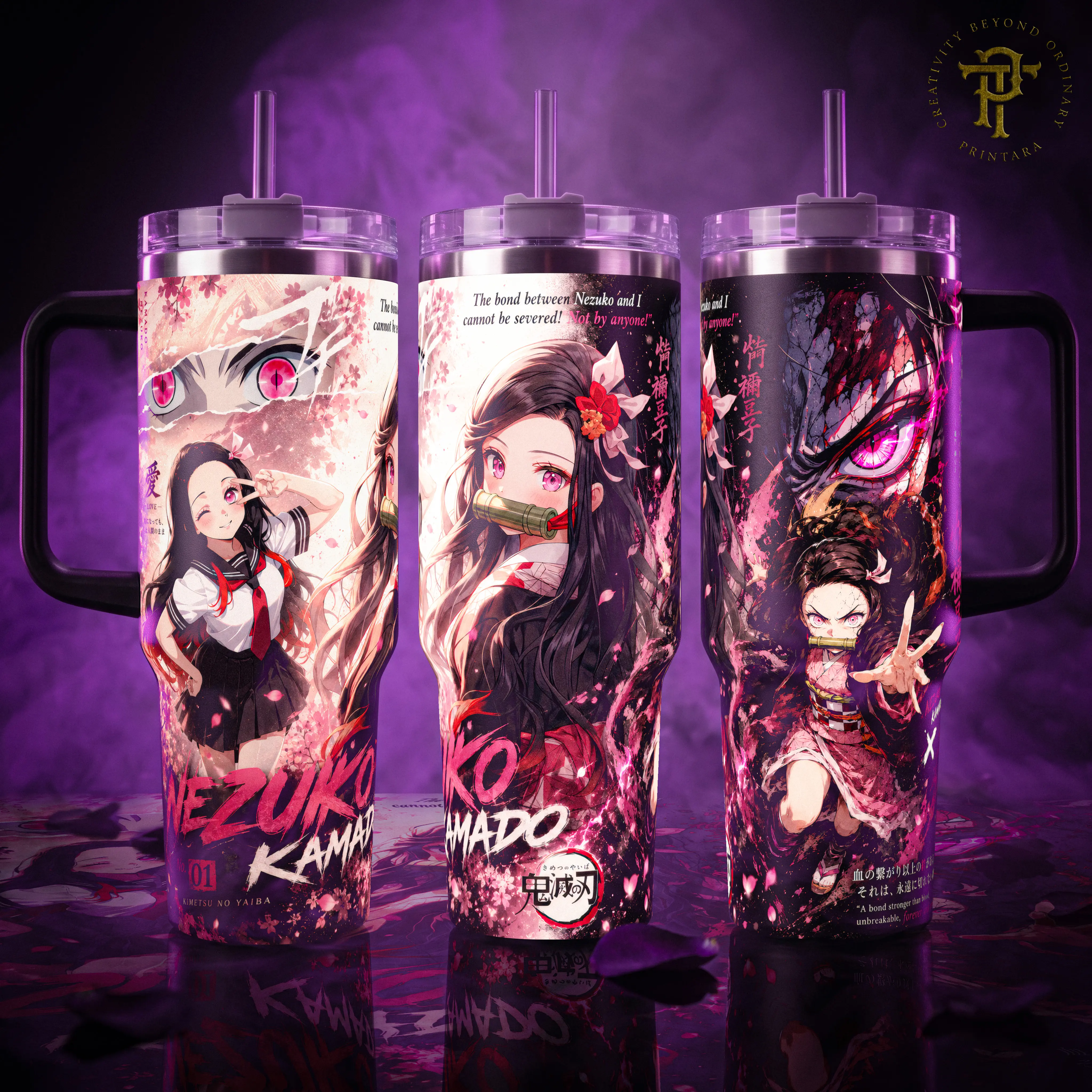 Nezuko Kamado Demon Slayer Kimetsu No Yaiba 40 20 oz Tumbler Stainless Steel Vacuum Insulated Anime Manga Merch Aesthetic Gift for Anime Lovers and Fans Drinkware Plastic Water Bottles