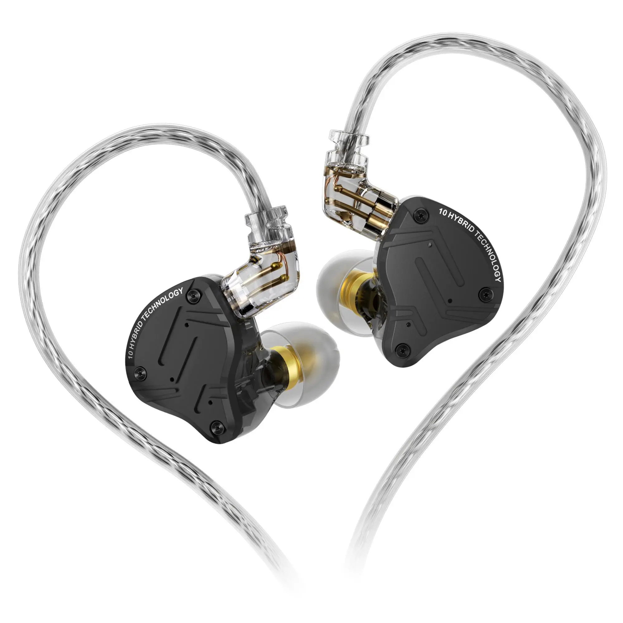 KZ ZS10 Pro X In-ear Monitor Headphone, Multi Driver In-ear Earphone with Detachable Cable, In Ear Design, Hybrid Armature Earphone, Earbuds Headphone for Audiophile Student Athlete, Headset, In Ear Earphones