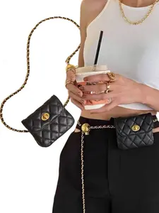 Women's Convertible Bag 6 Ways: Crossbody Shoulder Bag + Detachable Waist Chain Purse + Clutch + Wallet | Adjustable Multi-Functional Handbag Casual Trendy Bag