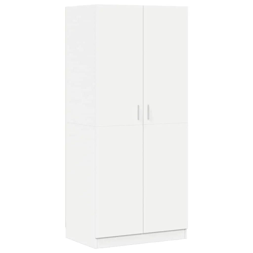 vidaXL Wardrobe, Closet Armoire, Hanging Storage Cabinet for Bedroom, Wardrobe Clothes Organizer, Modern Style, White Engineered Wood 800621