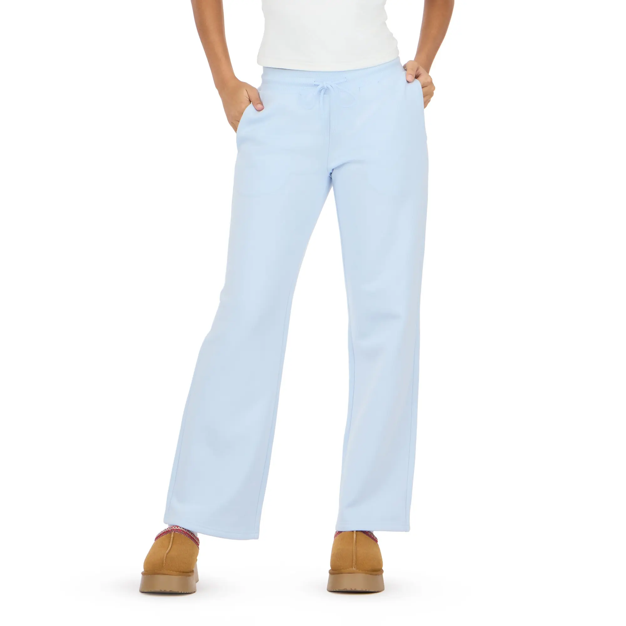 Forever 21 Women’s Low Waisted Fleece Blend Jogger Pants - Subtle Flare, Drawstring Hip, Loose-Fitting, Comfortable Wide Leg Y2K Aesthetic Bootcut Loungewear for Everyday Casual Use