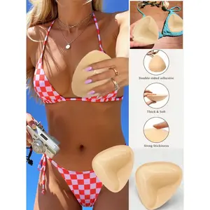 Reusable self-adhesive breast pads, waterproof bikini breast pads, thick invisible push up pads, adhesive bra pads, 2-piece set, ideal for swimmingRAIMENTRY