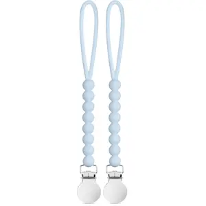 Pacifier Clip Holder Silicone (Judy, Blue) (Pack of 2)