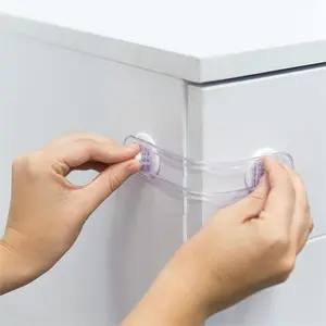 3pcs Baby Safety Lock, Transparent Anti-Pinch Hand Safety Lock, Safety Locks & Straps For Baby Room, Bathroom Safety, Kitchen Safety, Baby Proofing Safety Tape for Toddlers, Kids, Children