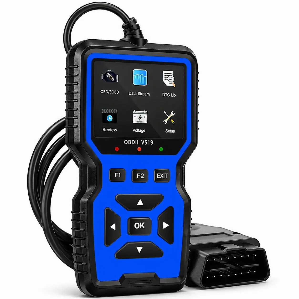 Professional OBD2 Car Scanner Diagnostic Tool - 16-Pin Interface, High-Quality ABS, 35901 Fault Codes Library, Error Code Read/Clear, Real-Time Data Stream, Oxygen Sensor Tester, Battery Voltage Reading, Mode 6/8 Detection Bidirectional Scan Tool