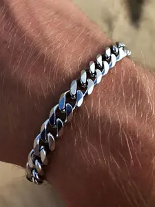 Men's Casual Trendy Cuban Chain Bracelet, Exquisite Bracelet, Unique Style, Fashion Accessory, Perfect for Daily Wear, Stylish Men's Jewelry, Stackable Bracelets, Stainless Steel Bracelet