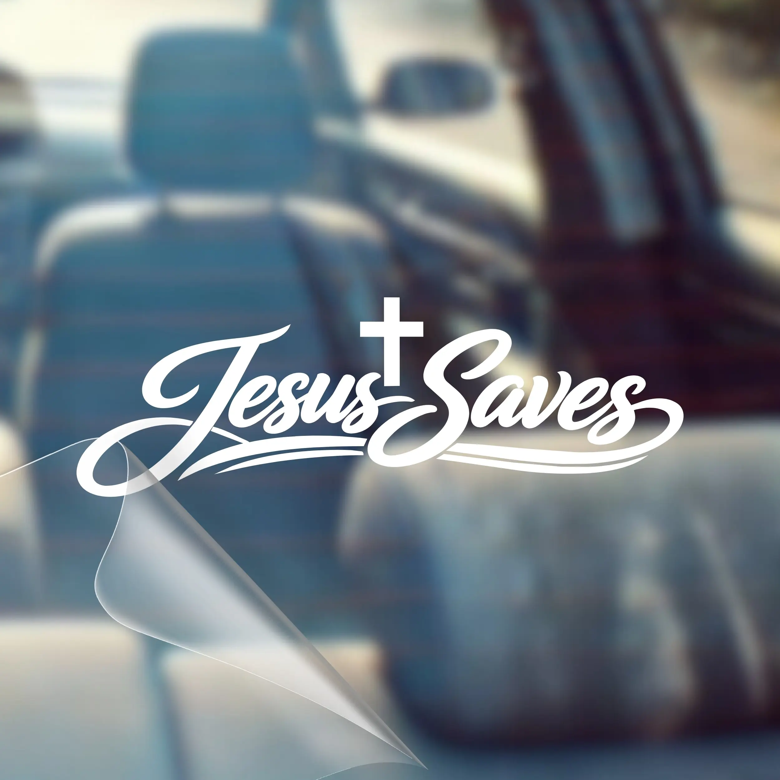 Jesus Saves (2 PACK) - Christian Car Decal Sticker – Made in USA, Waterproof Oracal 651 Vinyl