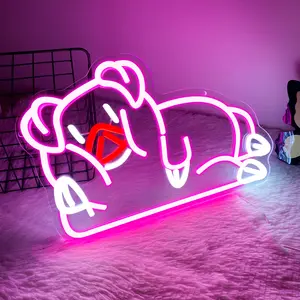 Gravty Falls Led Neon Sign Waddles Pig Pink Sign for Game Room Bedroom Decor, Boys Room Decor, Neon Lights for Wall Decor, USB Powered Gamer Gifts for Teens, Neon Lamps
