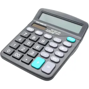 Desk Calculator, 12-Digit Solar & Battery-Powered Office Calculator with Large LCD Display and Big Sensitive Buttons, Dual-Power Desktop Calculator (1)