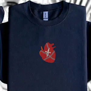 Embroidered Anime Sweatshirt, Anime Embroidered Sweatshirt, Kurapika Embroidered Hoodie, Hunter x Hunter, Kurapika heart Sweater