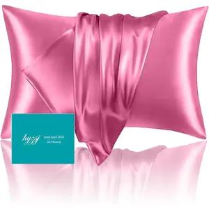 Mulberry Silk Pillow Cases Queen Size with Hidden Zipper, Ultra Smooth and Soft Breathable Cooling Silk Satin Pillowcase for Hair and Skin, Gifts for Women Men (Berry Red, 20x30 Inches, 1 Pack)