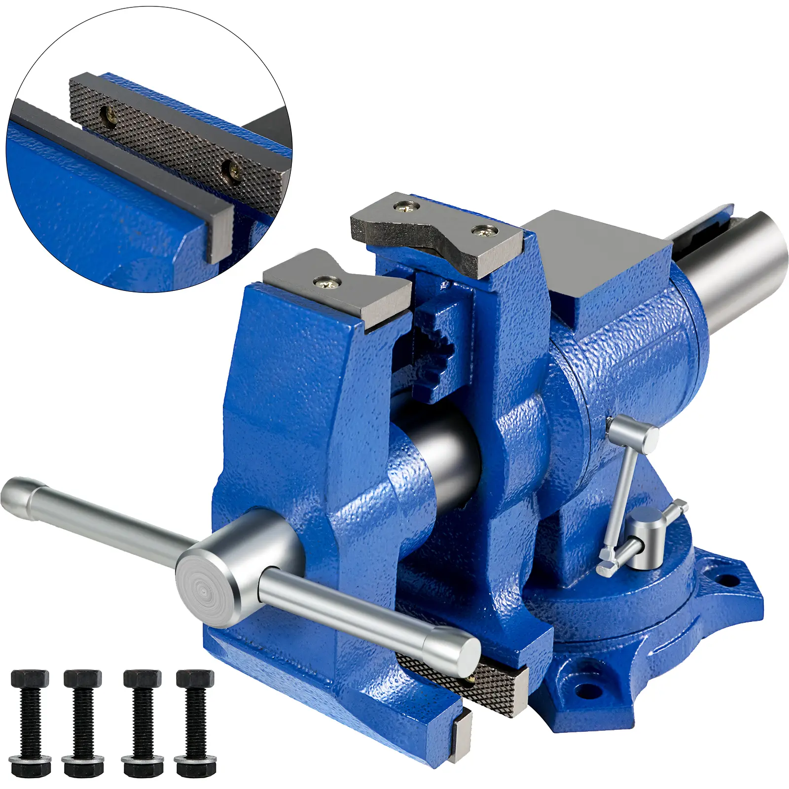 【Summerfinds】VEVOR 5" Heavy Duty Bench Vise Double Swivel Rotating Vise Head/Body Rotates 360°,Pipe Vise Bench Vices 30Kn Clamping Force,for Clamping Fixing Equipment Home or Industrial Use