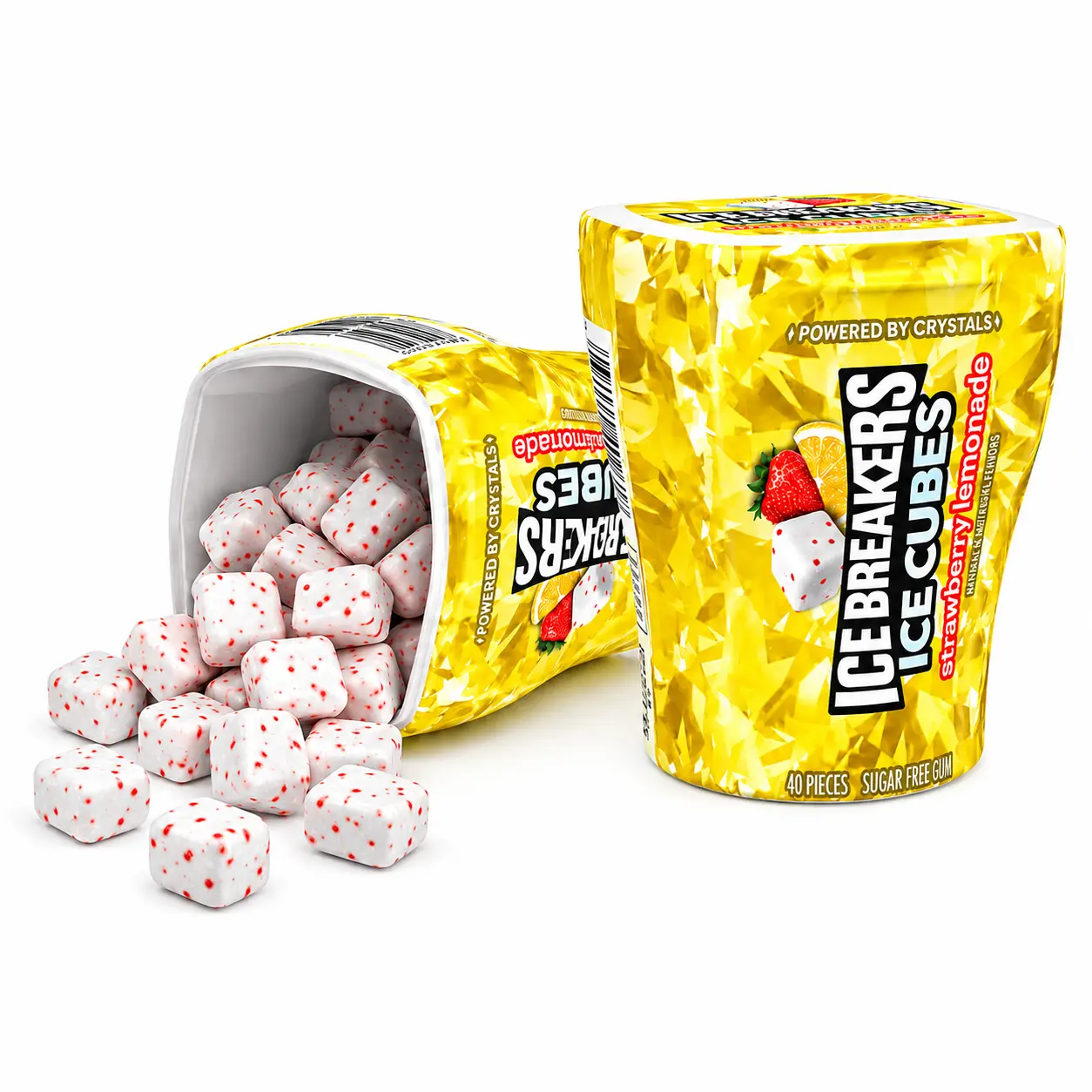 Ice Breakers Ice Cubes – Sugar Free Chewing Gum – Strawberry Lemonade – 40 ct