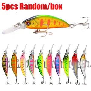 5pcs High-Realism Small Fish Hooks, Anti-Drop Design, Suitable for Bass Trout Sunfish, Saltwater Freshwater, Lure Fishing Bait