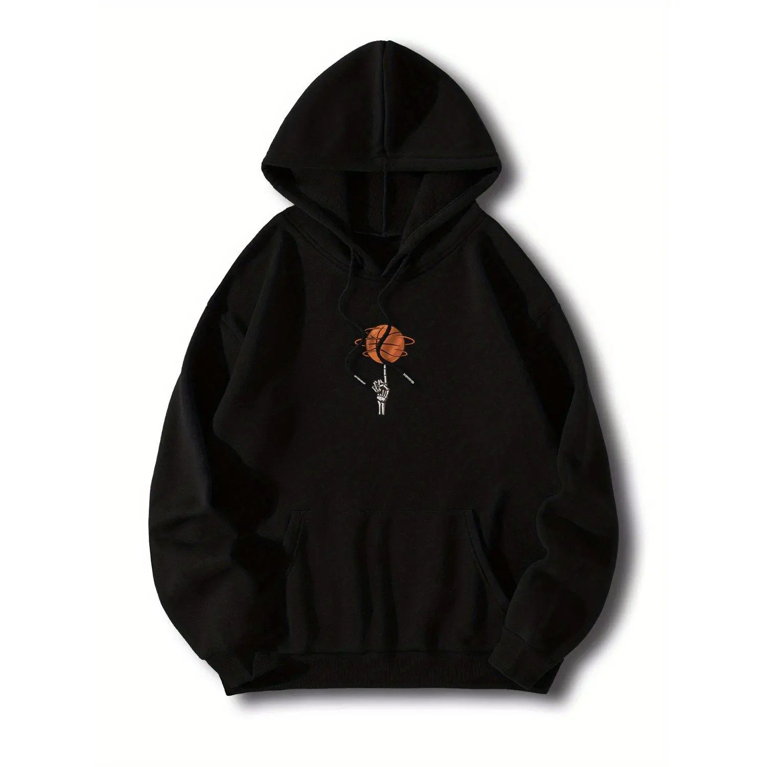 Hoodie Sweatshirt Hooded Tip-Of-The-Fingers Basketball Design Urban Casual Pullover Sporty Style Comfortable Fashionable Outerwear