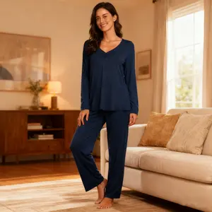 Womens Pajama Sets 2 Piece Lounge Set Fall Winter Pajamas Loose fit version Slim model thin