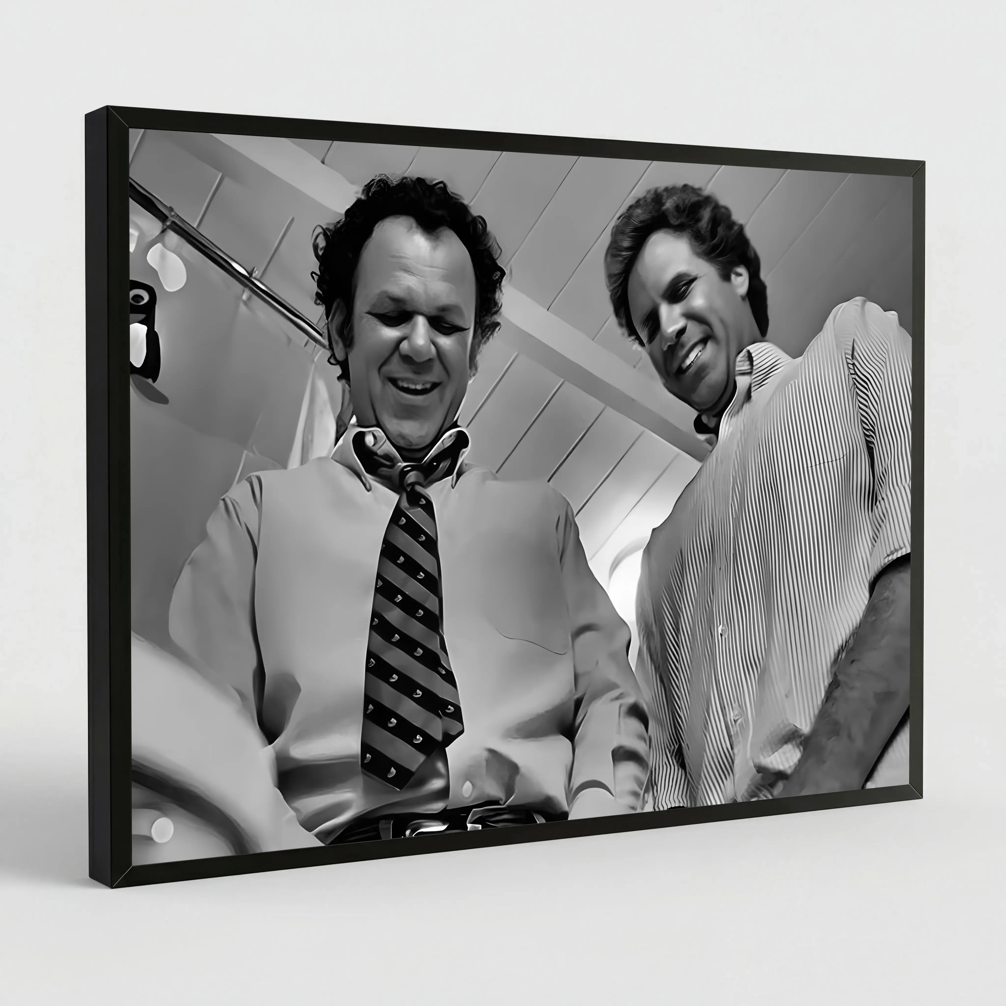NBHYK Funny Bathroom Movie Step Brothers Sword Fight Poster Wall Art Vintage Black And White Humor Canvas Prints 90s Film Room Home Decoration Frame Style Ornaments Eco Friendly Fade Resistant Waterproof UV Protected 08x12 12x18 16x24 20x30 24x36 Inches