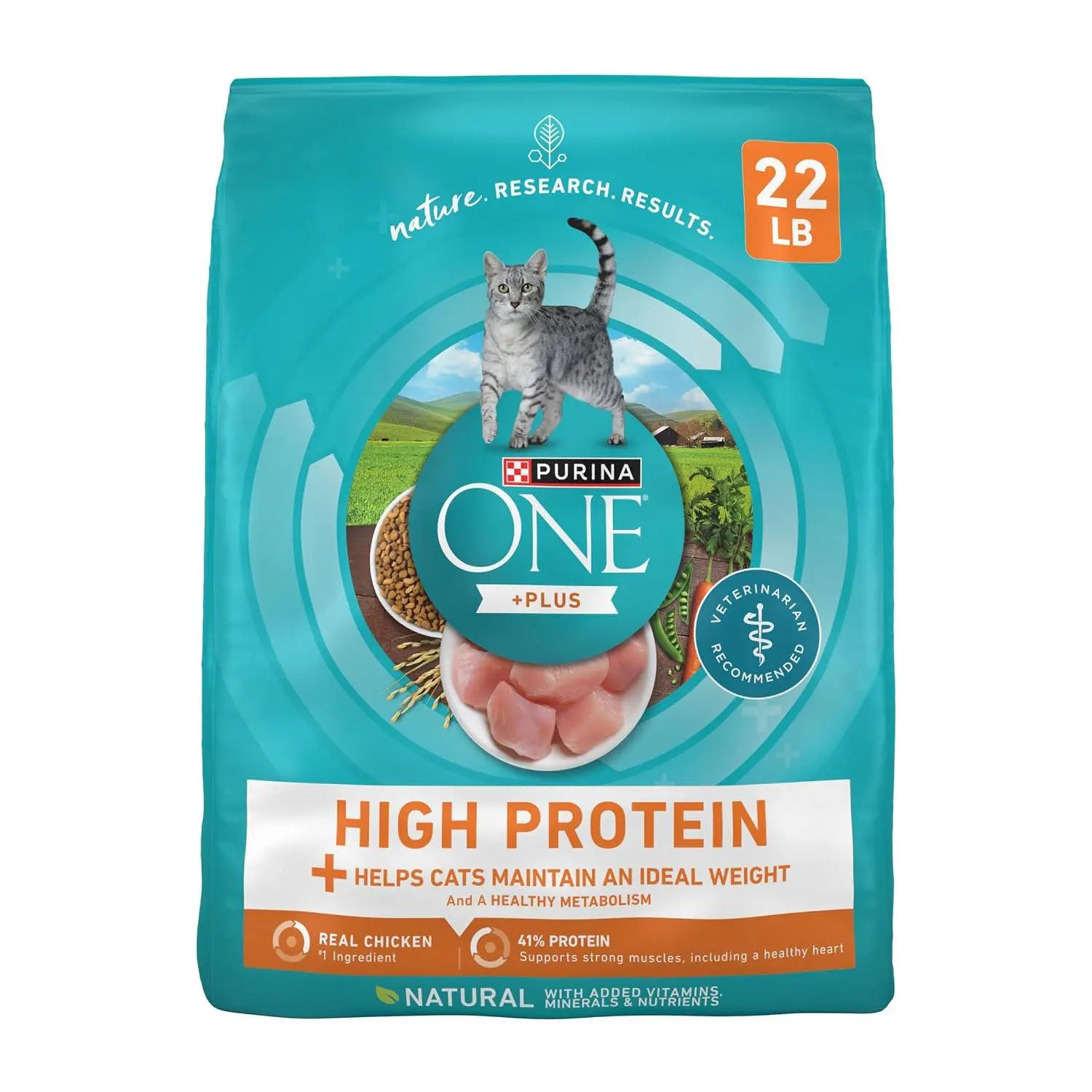 Purina ONE High Protein, Healthy Plus Ideal With Chicken Dry Cat Food Control Formula - 7 lb. Bag
