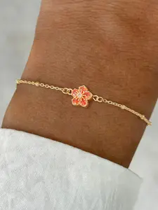 Women's Elegant Stainless Steel Bracelet, Artificial Crystal Five-Petal Flower Design, Dainty Crystal Bracelet, Fashionable All-Season Accessory