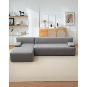 108 Inch Cloud Sectional Sofa, Ultra Soft Corduroy L-Shaped Modular Couch with Chaise Lounge, Spacious Seating for 4 People, Deep Seating, No Assembly Required, Modern Living Room Furniture, Boneless Couches, Sofas Living Room