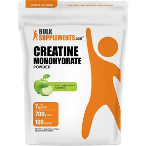 BulkSupplements.com Creatine Monohydrate Powder - Creatine Supplement, Micronized Creatine, Creatine Powder - Sour Green Apple, 7g per Servings, 700g (1.5 lbs) (Pack of 1)