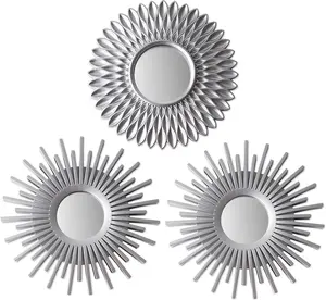 Wall Mirrors Pack of 3 Round Silver Mirrors for Home Decor Bedroom and Room Espejos Decorativos de Pared Dormitorio Circle Wall Decor Minimalist Vintage Chic Gifts for Women Mums