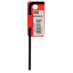 212 MAIN Bondhus 15980 12 mm Extended Reach Hex L-Key, Long Handle Hand Tool Wrench