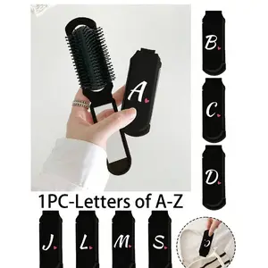 Two-In-One Foldable Hair Makeup Mirror, Portable Desktop Beauty Tool, 180° Folding Comb with Mirror, Ideal for Travel