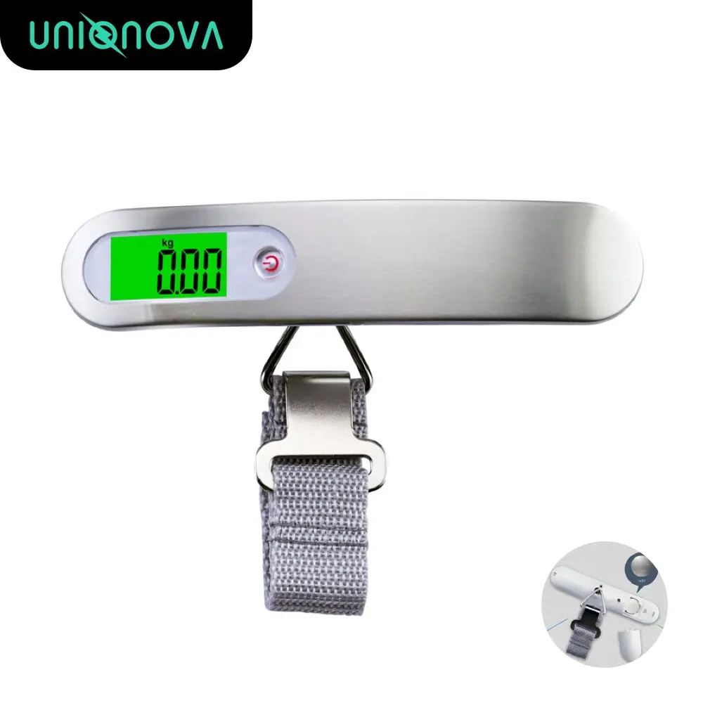 AdorerCare Baggage Digital Scale Travel Portable 50kg/110lbs, kg/g/lbs/oz Measure Luggage Weight Handheld with LCD Display Suitcase Scale for Travelers Essentials