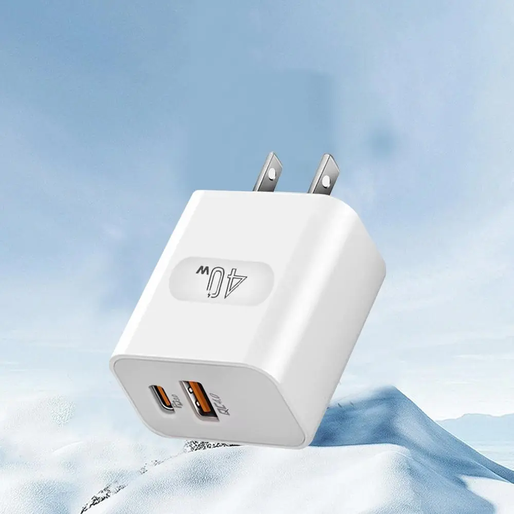 40W Dual Ports USB Charger, Type C Fast Charging Phone Charger, Cell Phone Charger, Mobile Charger, Dual Ports USB Charging Adapter for iPhone 15 Samsung Xiaomi Huawei, PD Wall Charger