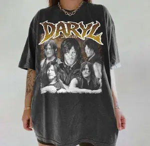 Daryl Dixon Vintage T-Shirt - The Walking Dead Graphic Shirt - Unisex Vintage Graphic Tees Y2k Womenswear Top