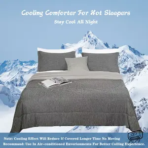 1 Pcs Cooling Comforter, Absorbs Heat to Keep Body Cool, Cooling Blanket with Q-Max 0.4 Arc-Chill Cooling Fiber for Hot Sleeper, Cool Thin Soft Summer Comforter for Couch, Bed, Sofa