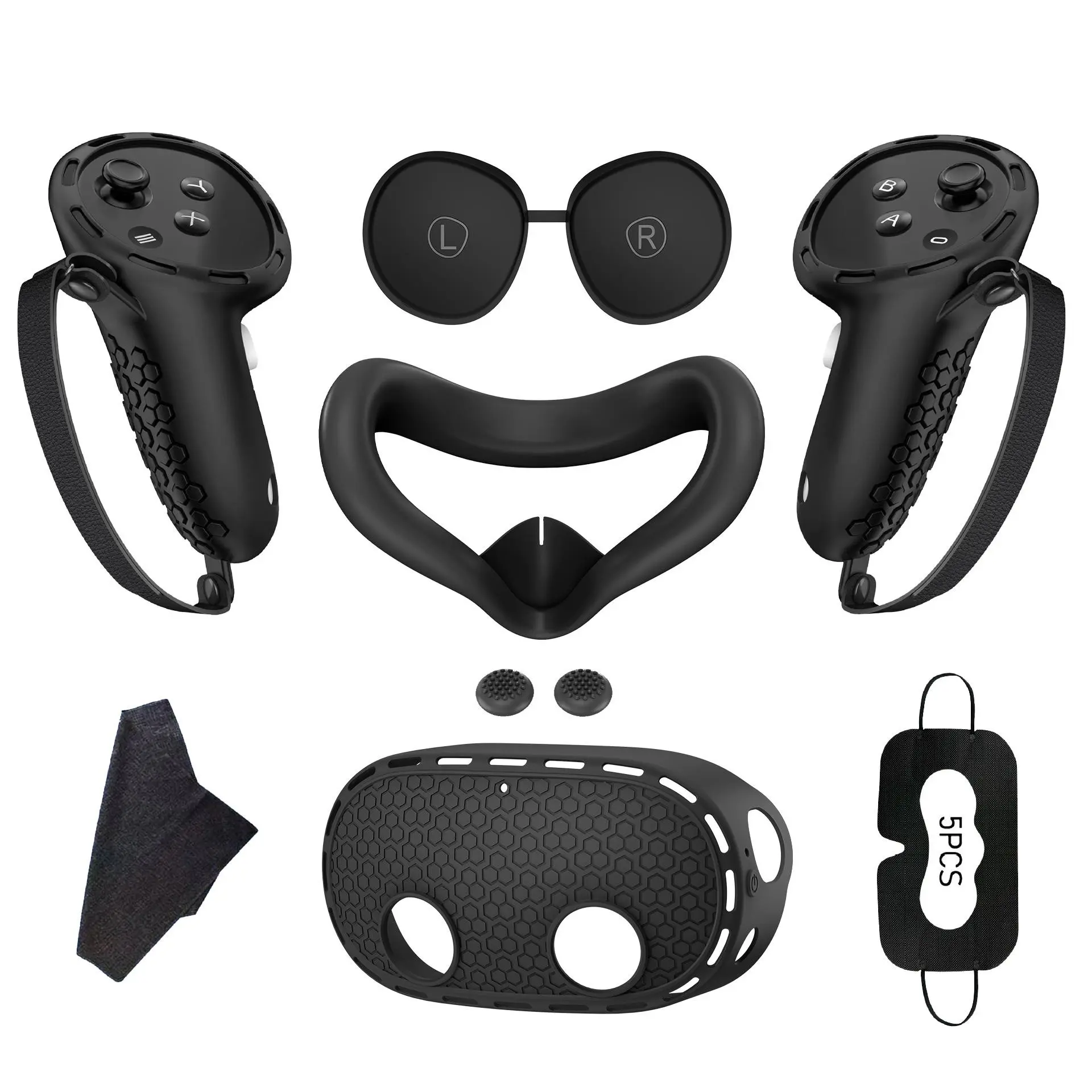 Suitable for VR Meta Oculus Quest 3S, 7-in-1 protective cover set, finger joint protective cover, VR shell protective cover, facial protective cover, VR Accessories